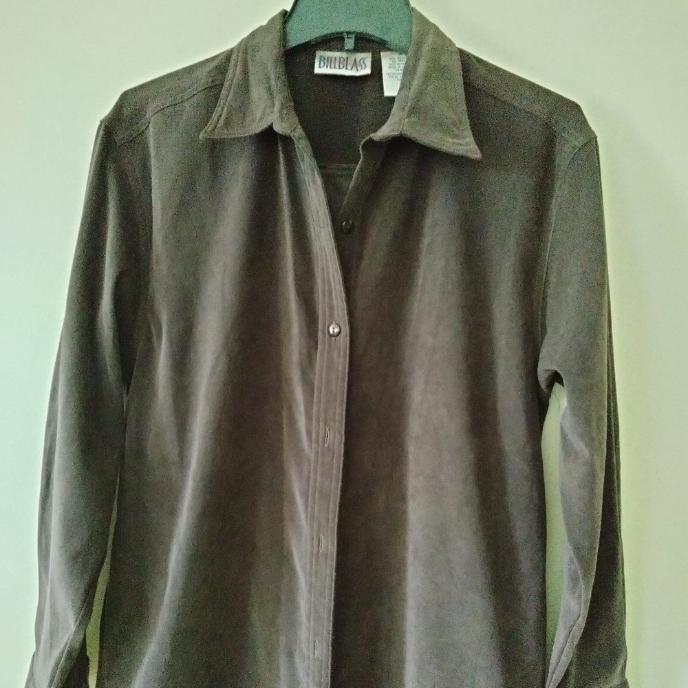 Bill Blass Stretch Shirt Jacket, M